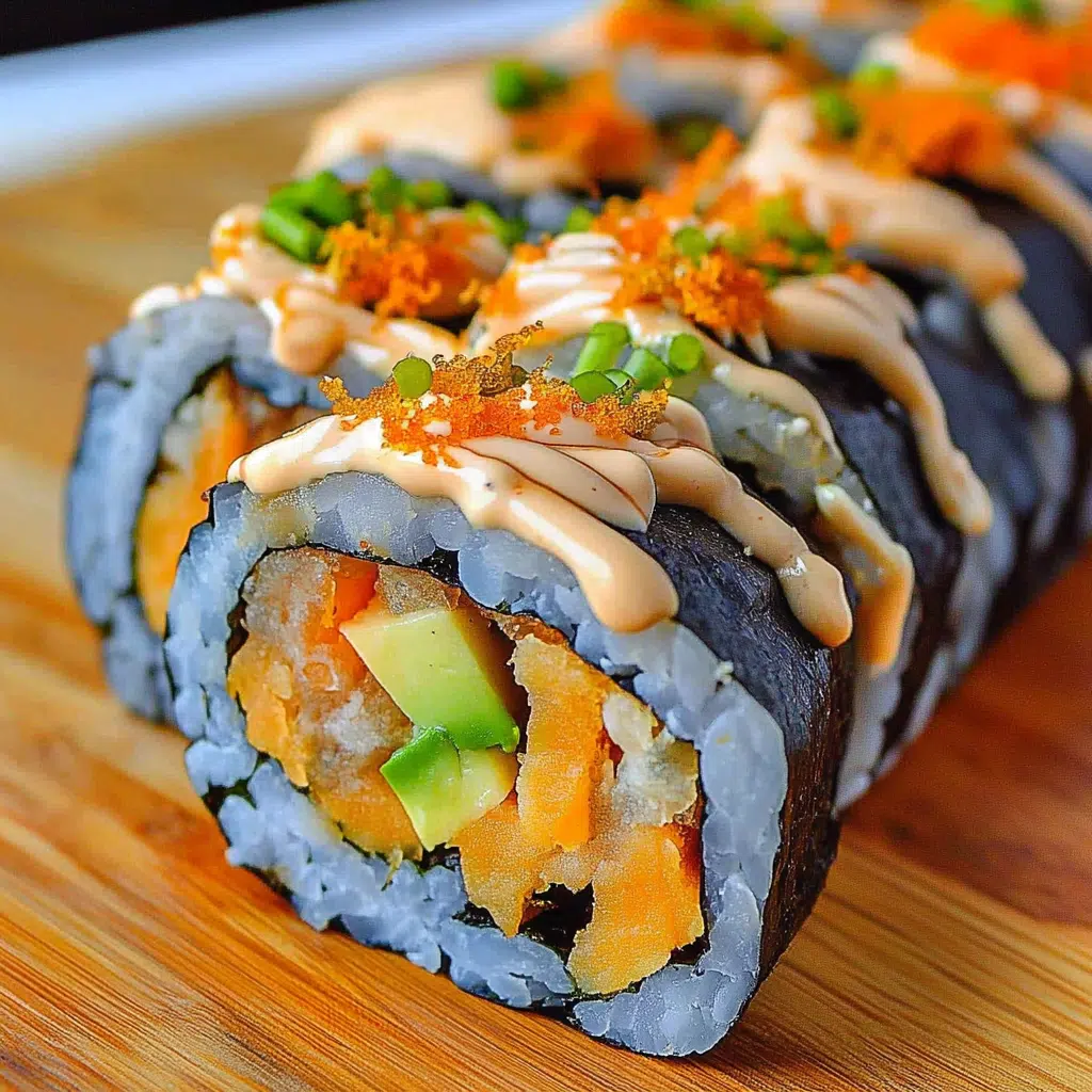 Sweet potato roll sushi served with soy sauce