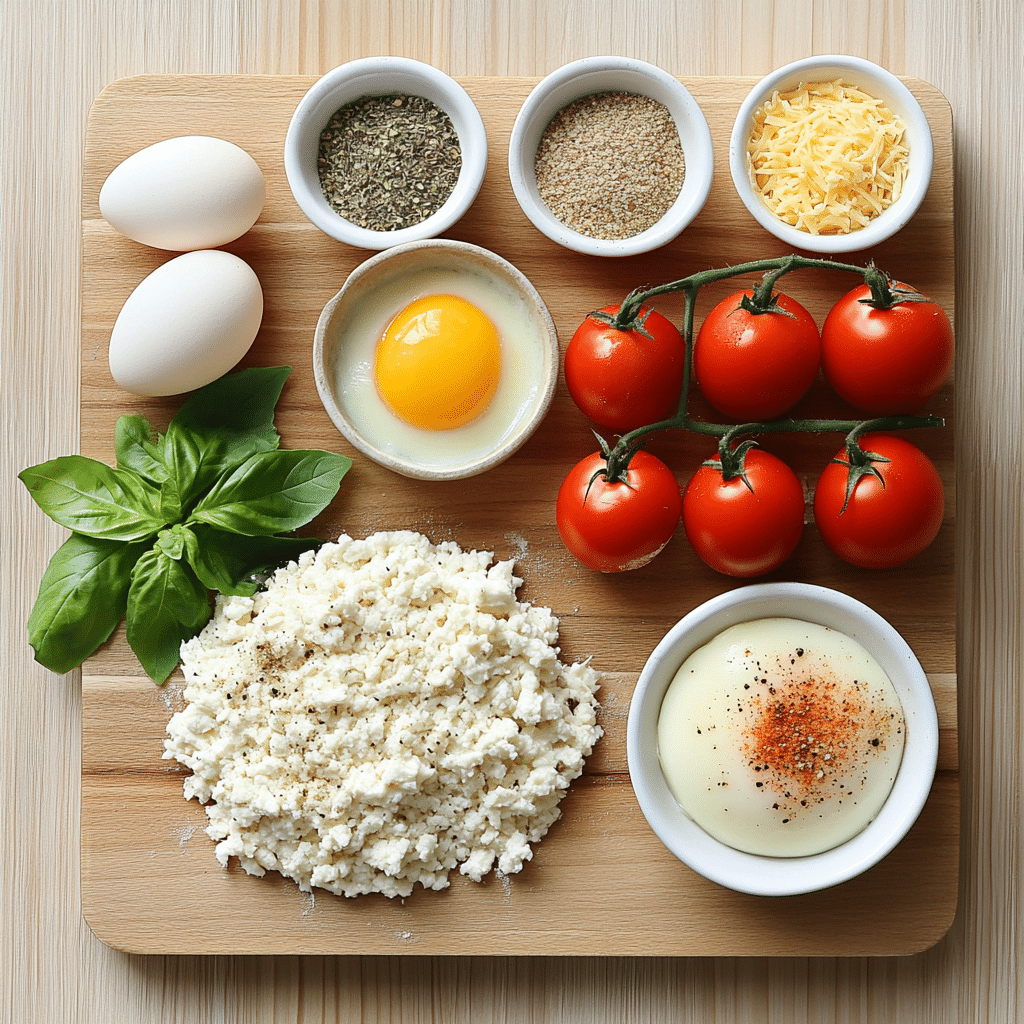 Chicken Crust Pizza Recipe – Quick To Make & Low-Carb 9 Chicken crust pizza ingredients on wooden board