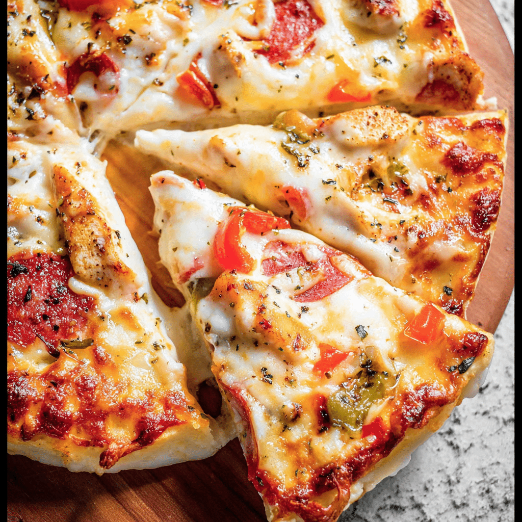 Ground Chicken Pizza Crust: Easy To Make & High-Protein Dinner 11 Ground chicken pizza crust baked with cheese and pepperoni