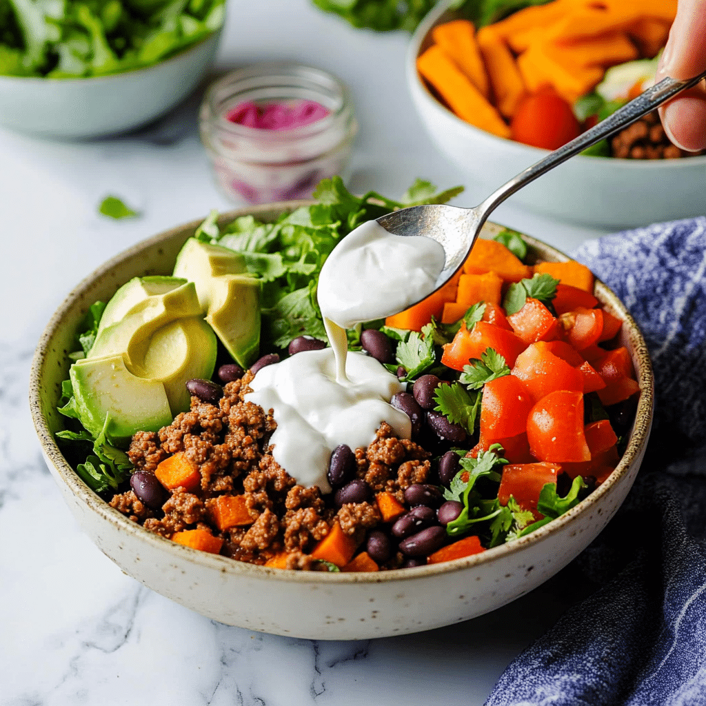 Sweet Potato Taco Bowl: Healthy, Easy & Flavor-Packed Dinner Idea 11 sweet potato taco bowl ready to eat
