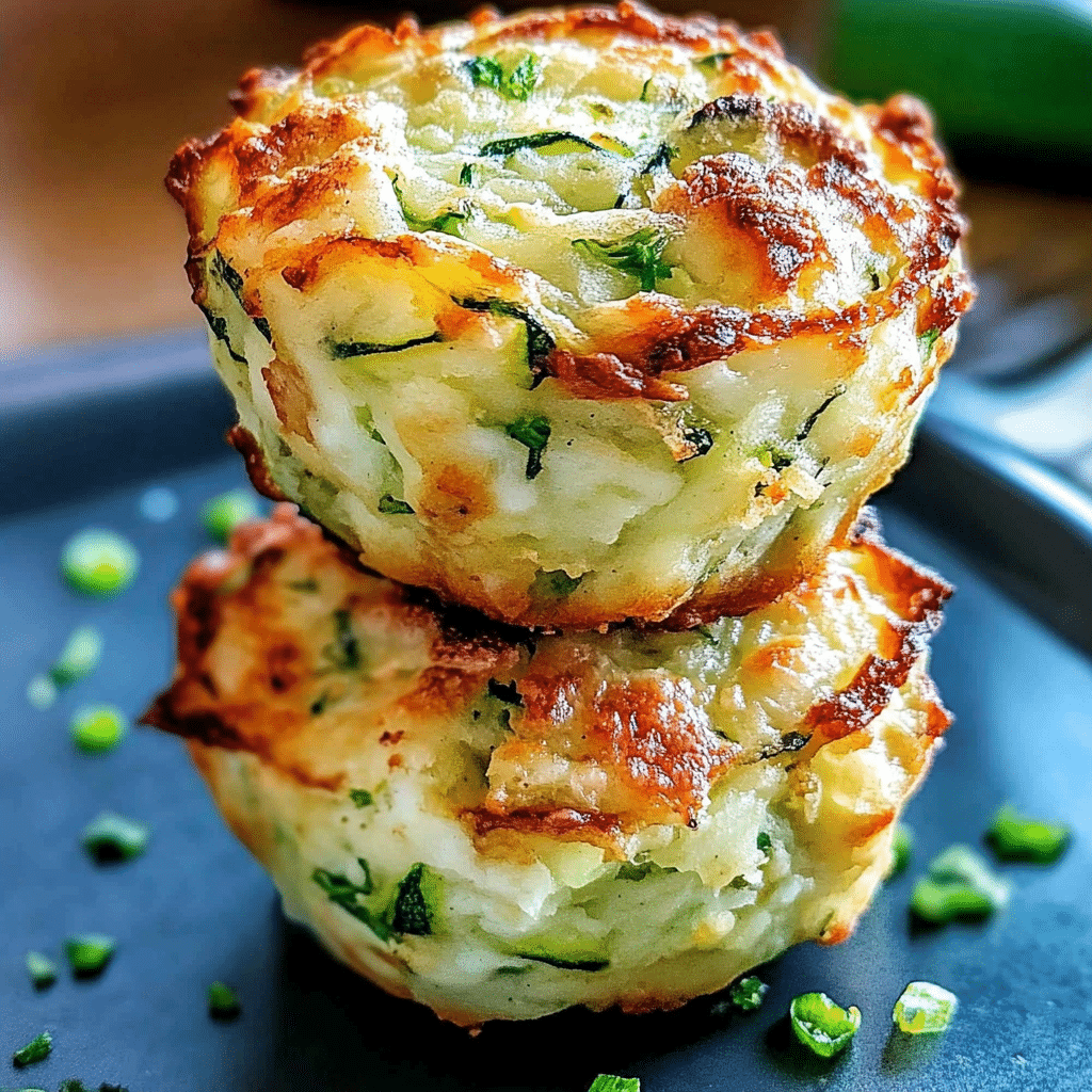 Crispy Parmesan Zucchini Potato Muffins – Surprisingly Easy & Incredibly Satisfying 7 Crispy parmesan zucchini potato muffins baked golden in muffin tin, topped with cheese and herbs