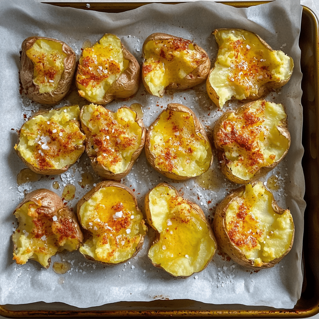 Crispy Potato Salad: The Ultimate Crunchy Side That Everyone’s Obsessed With 11 Smashed potatoes ready for roasting