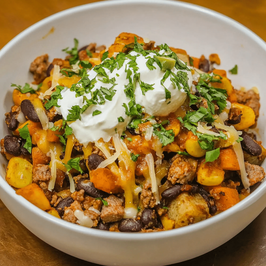 High Protein Taco Bowl Recipe: Easy, Flavor-Packed, Family Favorite 11 High protein taco bowl with sweet potatoes and beef