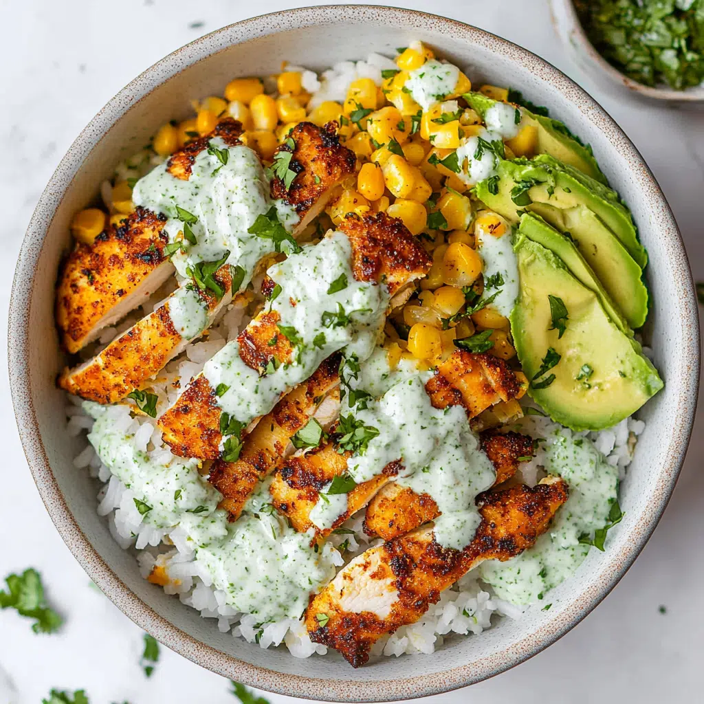 street corn chicken rice bowl